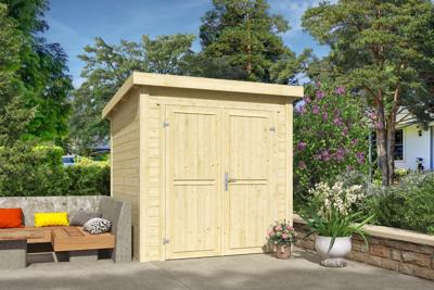 Outdoor Life Sara Tuinhuis 200x200 cm 28 mm vuren blank- Lessenaarsdak- Onbehandeld vurenhout- Outdoor Life