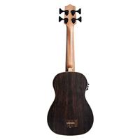Kala U-Bass Striped Ebony Fretted elektrisch-akoestische bas ukelele met gigbag - thumbnail