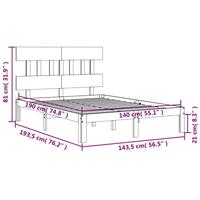 Bedframe zonder matras massief grenenhout 140x190 cm - thumbnail