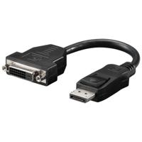 Goobay 69873 DisplayPort Adapter [1x DisplayPort stekker - 1x DVI-bus 24+5-polig] Zwart Rond, Met OTG-functie, Schroefbaar, PVC-mantel, Ronde ader 15 cm - thumbnail