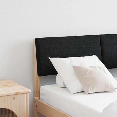 Gestoffeerd hoofdbord Zwart 120 cm Massief grenenhout Gestoffeerd hoofdbord Zwart 120 cm Massief grenenhout