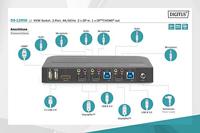 Digitus DS-12850 KVM-switch 2 + 2 poorten DisplayPort, HDMI Afstandsbediening, Toetsenbord 3840 x 2160 Pixel - thumbnail