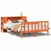 Bed met boekenkast zonder matras hout wasbruin 160x200 cm - thumbnail