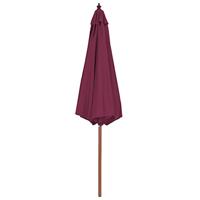 Parasol met houten paal 300 cm bordeauxrood - thumbnail