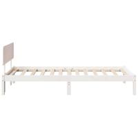 Bedframe met hoofdeinde Wit 100 x 200 cm Massief grenenhout - thumbnail