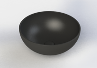 Royal plaza Cinea opzetwastafel 40x40cm z/kraangat z/overl. m.zwart - thumbnail