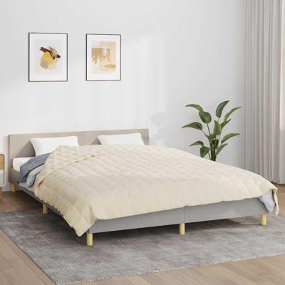 VidaXL Verzwaringsdeken 200x225 cm 9 kg stof lichtcrèmekleurig VidaXL Verzwaringsdeken 200x225 cm 9 kg stof lichtcrèmekleurig