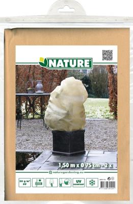 Winterafdekhoes met koord 50 g/m2 beige 75 x 150 cm - 2 stuks Winterafdekhoes met koord 50 g/m2 beige 75 x 150 cm - 2 stuks