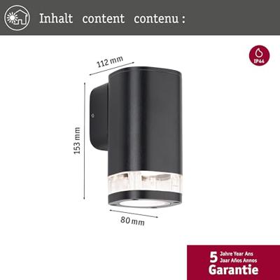 Paulmann 94718 Buitenlamp (wand) GU10 Antraciet