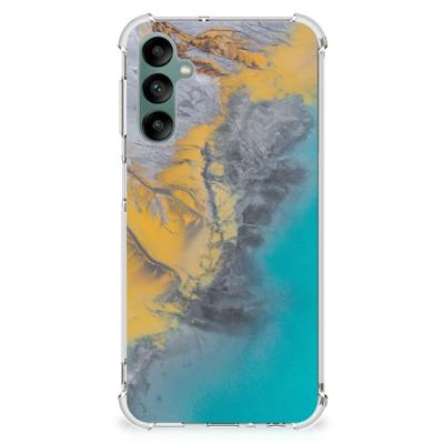 Samsung Galaxy A24 Anti-Shock Hoesje Marble Blue Gold