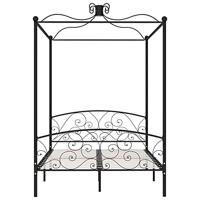 Hemelbedframe metaal zwart 120x200 cm - thumbnail