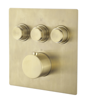 Afbouwdeel Inbouwthermostaat Wiesbaden Caral Klik Pro 3-weg Geborsteld Messing - thumbnail