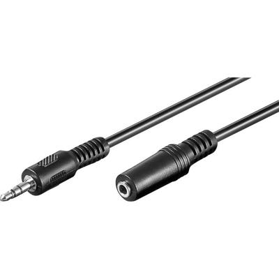Goobay 50090 koptelefoon- en audio-verlengkabel AUX; 3-pin; 3,5 mm jack 3,5 mm stekker (3-pins, stereo) naar jack 3,5 mm jack (3-pins, stereo), zwart, 5 meter