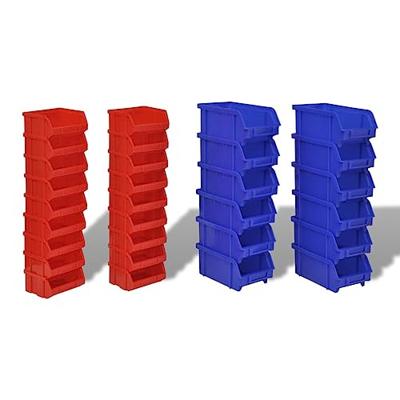 Opbergrek voor aan de wand blauw en rood 30-delig - thumbnail
