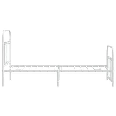 Bedframe met hoofd- en voeteneinde metaal wit 90x190 cm Bedframe met hoofd- en voeteneinde metaal wit 90x190 cm