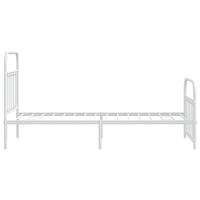 Bedframe met hoofd- en voeteneinde metaal wit 90x190 cm - thumbnail
