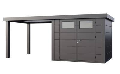 Telluria | Tuinhuis Classico 2724 met Overkapping Open Lounge Large | Links | Antraciet