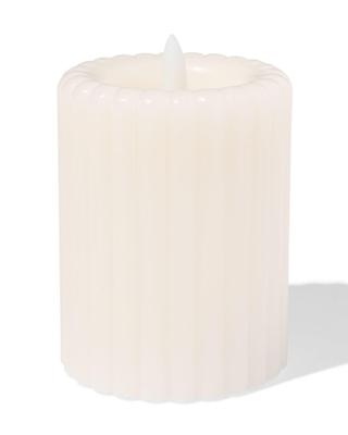 HEMA LED kaars 7.5x10cm rib ivoor (ivoor)