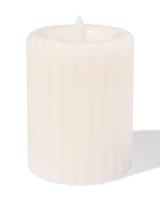 HEMA LED kaars 7.5x10cm rib ivoor (ivoor) - thumbnail