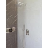 Wiesbaden Caral Inbouwthermostaat compleet met Hoofddouche (25cm) en Staafhanddouche - Chroom - thumbnail