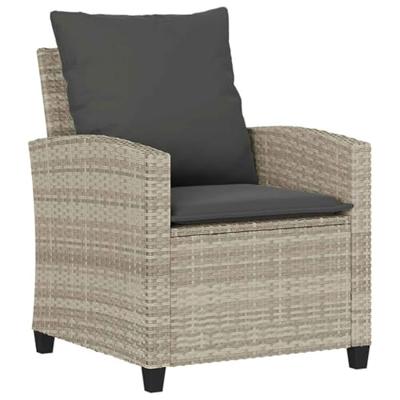 6-delige Loungeset met kussens poly rattan lichtgrijs