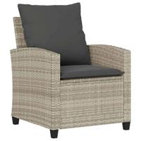 6-delige Loungeset met kussens poly rattan lichtgrijs - thumbnail