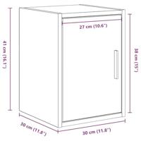 Garage wandkast betongrijs bewerkt hout - thumbnail