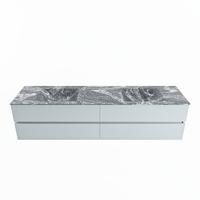 MONDIAZ VICA-DLUX 200cm badmeubel onderkast Clay 4 lades. Inbouw wastafel CLOUD dubbel 2 kraangaten, kleur Lava. - thumbnail