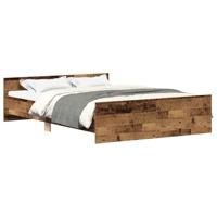 Bedframe zonder matras bewerkt 140x190 cm bewerkt hout oud - thumbnail