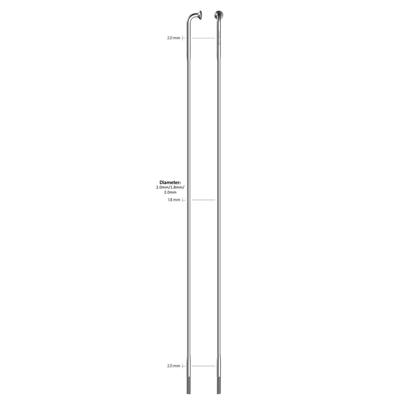 Sapim spaak 14-296l race rvs zonder nippel (100st)
