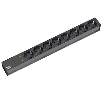 Bachmann 333.534 19 inch Stekkerdoos voor patchkast 1 HE Geaarde contactdoos Overspanningsbescherming Zwart Bachmann 333.534 19 inch Stekkerdoos voor patchkast 1 HE Geaarde contactdoos Overspanningsbescherming Zwart