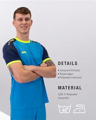 JAKO 4224 Shirt Iconic Km - Jako-Blauw/Marine/Fluogeel - S