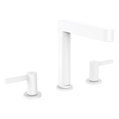 Wastafelmengkraan Finoris HansGrohe 3-gats 160 met Push-Open Waste Mat Wit Wastafelmengkraan Finoris HansGrohe 3-gats 160 met Push-Open Waste Mat Wit