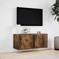 Tv-wandmeubel met LED-verlichting 80x31x35 cm gerookt eiken - thumbnail