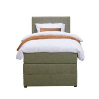 Boxspring met opbergruimte Liv geblokt - groen - 90x200 cm - Leen Bakker - thumbnail