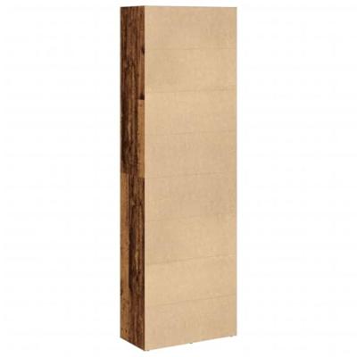 Boekenkast 60x30x189 cm bewerkt hout oud houtkleurig