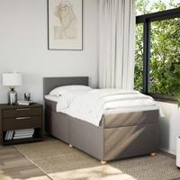 Boxspring met matras stof taupe 100x200 cm - thumbnail
