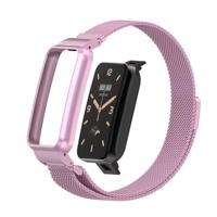 By Qubix - Milanese loop bandje met case - Lila - Xiaomi Smart Band 7 Pro - thumbnail