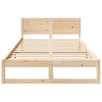 Bedframe met hoofdeinde Naturel 120 x 190 cm Massief grenenhout - thumbnail