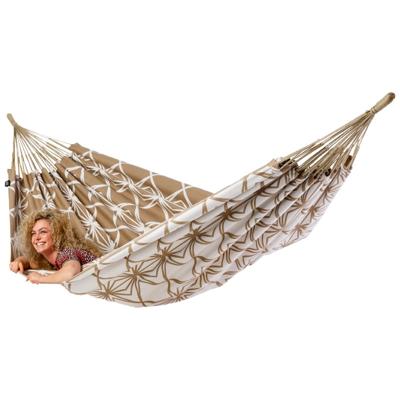 Familie hangmat - 400x180cm - Bruin - 200kg draagkracht- 100% katoen - binnen & buiten