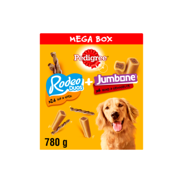 Pedigree Megabox Rodeo Duos & Jumbone hondensnacks 1 verpakking Pedigree Megabox Rodeo Duos & Jumbone hondensnacks 1 verpakking