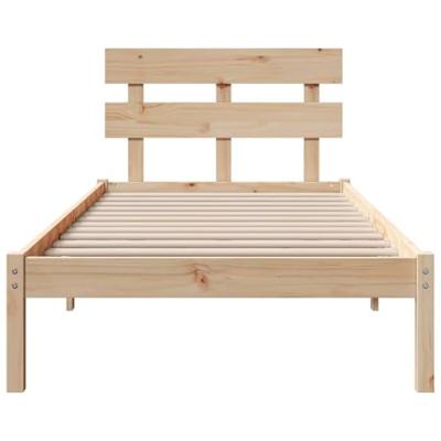 Bedframe met hoofdeinde Bruin 80 x 200 cm Massief grenenhout
