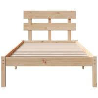 Bedframe met hoofdeinde Bruin 90 x 190 cm Massief grenenhout - thumbnail