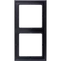 Jung afdekraam 2-voudig zwart glanzend LS 982 SW strak vierkant jaren 60 look - thumbnail