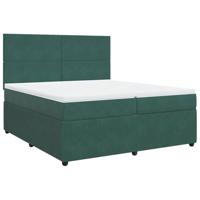 Boxspring met matras fluweel donkergroen 200x200 cm - thumbnail