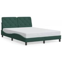 Bedframe met LED zonder matras fluweel donkergroen 120x200 cm - thumbnail