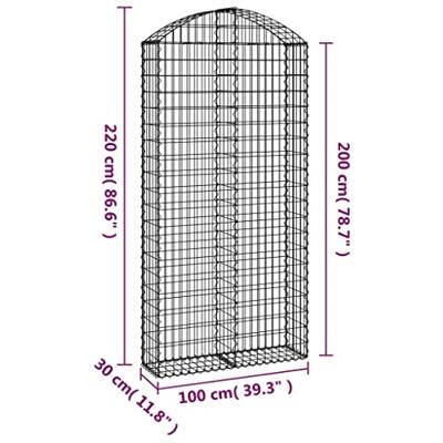 Schanskorf gewelfd 100x30x200/220 cm gegalvaniseerd ijzer Schanskorf gewelfd 100x30x200/220 cm gegalvaniseerd ijzer