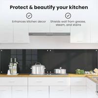 VidaXL Keuken achterwand 2 pcs zwart 100 x 50 cm gehard glas - thumbnail