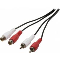 Stereo Audio Verlengkabel 2x RCA Male - 2x RCA Female 5.00 m Zwart - thumbnail
