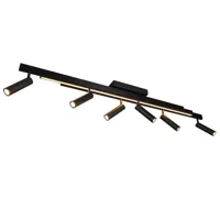 Trio Leuchten Plafondlamp Zeno 6 lichts L 112 - 180 cm zwart - thumbnail